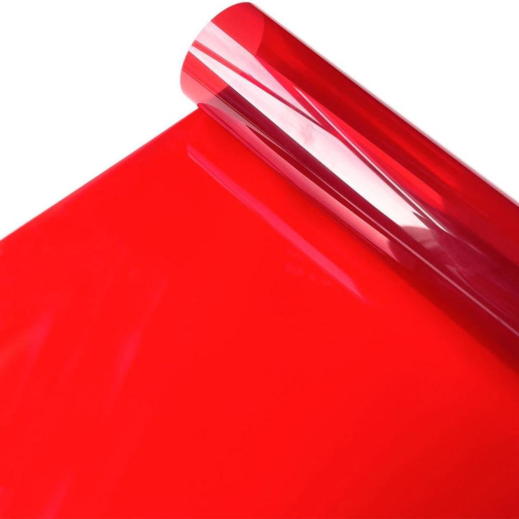 VINIL ADHESIVO TRANSPARENTE PARA VENTANA COLOR ROJO