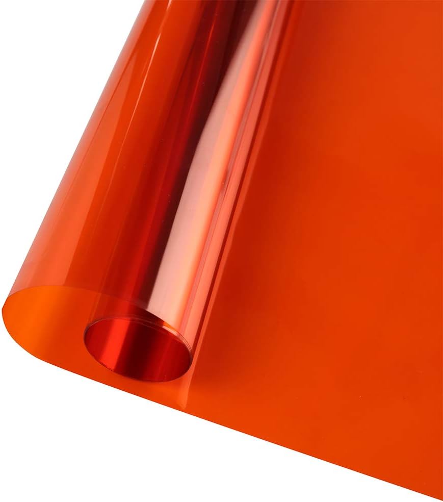 VINIL ADHESIVO TRANSPARENTE PARA VENTANA COLOR NARANJA