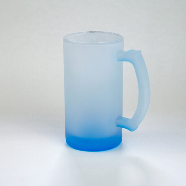 TARRO DE V IDRIO GLASEADO 16OZ BASE AZUL