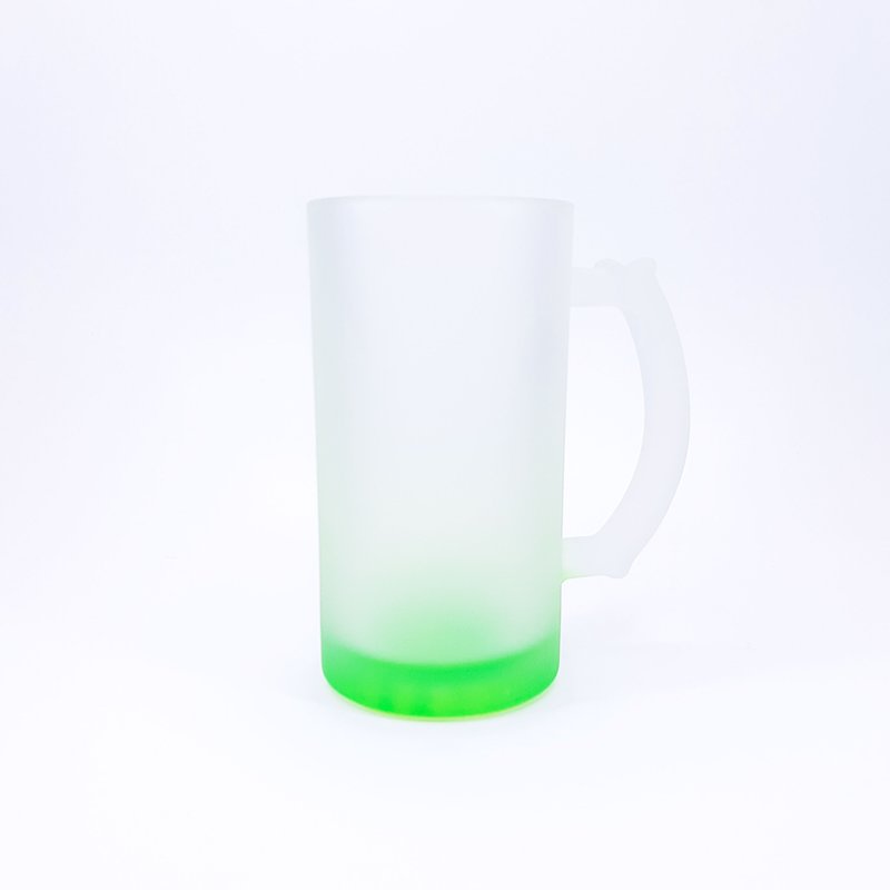 TARRO DE VIDRIO GALSEADO DE 16 OZ BASE VERDE