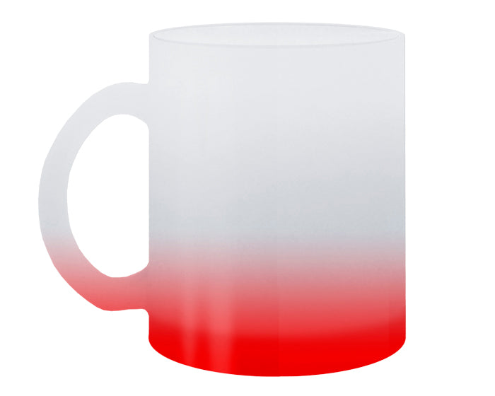 TAZA DE VIDRIO GLASEADO 11 OZ BASE ROJA