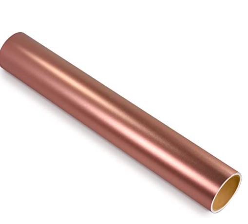 ROLLO DE VINIL ADHESIVO HOLOGRAFICO BRILLANTE ROSE GOLD 12"X5'