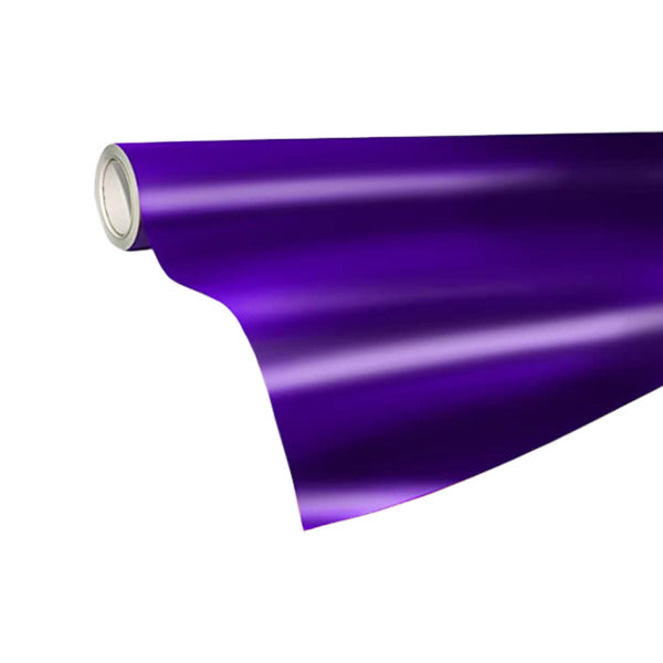 ROLLO DE VINIL ADHESIVO CROMADO SATINADO MORADO 12"X5'