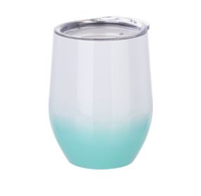 VASO PARA VINO COLOR DEGRADADO BLANCO Y VERDE MENTA DE ACERO INOXIDABLE 12OZ /360ML