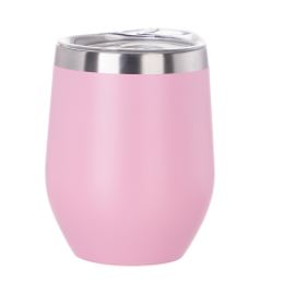 VASO PARA VINO COLOR ROSADO DE ACERO INOXIDABLE DE 12OZ/360ML