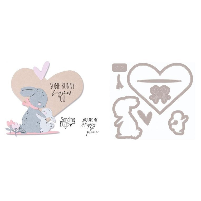 SET DE TROQUELES CON DISEÑO "BUNNY LOVE FRAMELITS"