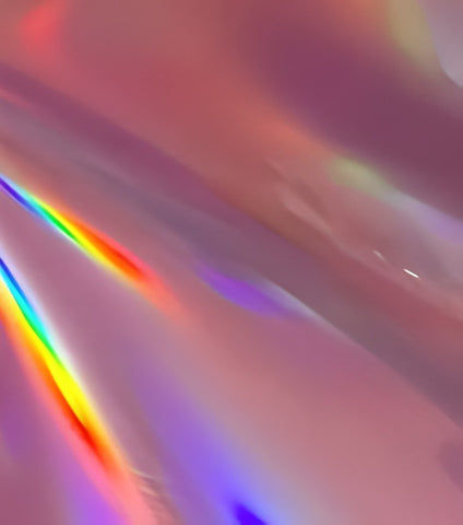 HOJA DE VINIL TEXTIL HOLOGRAFICO 12" x 12" RAINBOW PINK