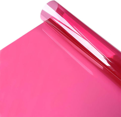 VINIL ADHESIVO TRANSPARENTE PARA VENTANA COLOR ROSA