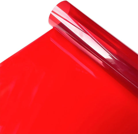 VINIL ADHESIVO TRANSPARENTE PARA VENTANA COLOR ROJO