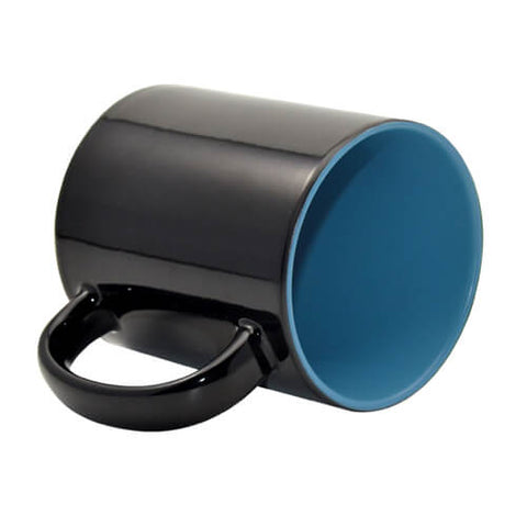 TAZA MAGICA NEGRA 11OZ INTERIOR AZUL CLARO