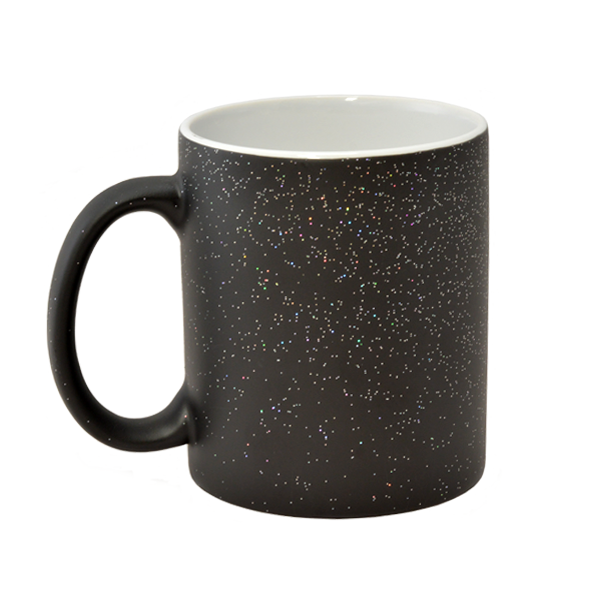 TAZA MAGICA NEGRA DE 11OZ GLITTER