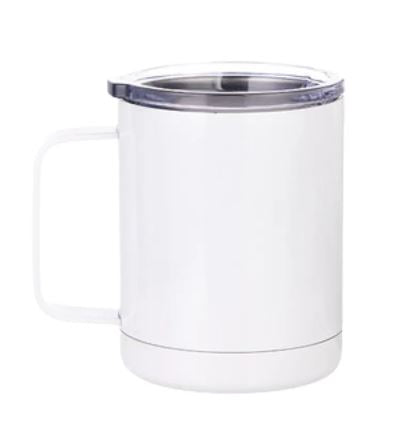 VASO DE ACERO BLANCO CON ASA 300ML