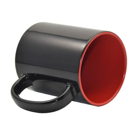 TAZA MAGICA NEGRA DE 11 OZ INTERIOR ROJA