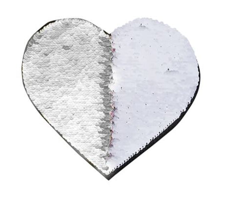 LENTEJUELA CORAZÓN  18X18 BLANCA Y PLATA