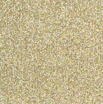 VINIL TEXTIL TERMOTRANSFERIBLE CON GLITTER CONFETTI DORADO 20"X1'