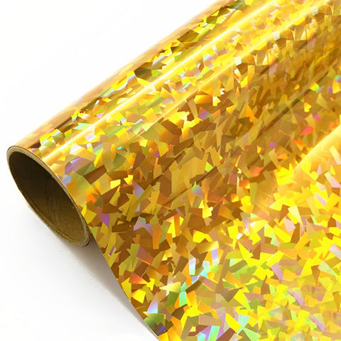 VINIL SISER TERMOTRANSFERIBLE HOLOGRAFICO 20"X1' DORADO CRISTAL