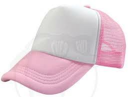 GORRA DE FOAM BLANCO CON MALLA ROSA