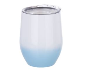VASO PARA VINO COLOR DEGRADADO BLANCO Y AZUL CLARO DE ACERO INOXIDABLE 12OZ / 360ML