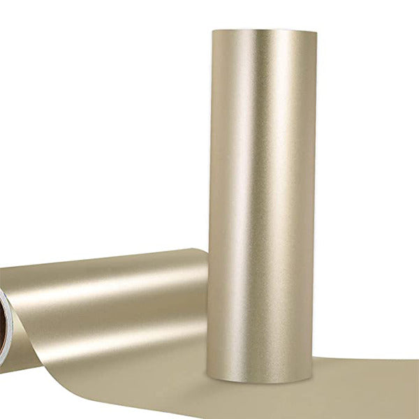 ROLLO DE VINIL ADHESIVO CROMADO SATINADO DORADO CHAMPAGNE 12"X5'