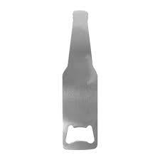 DESTAPADOR DE ACERO FORMA DE BOTELLA PLATEADO