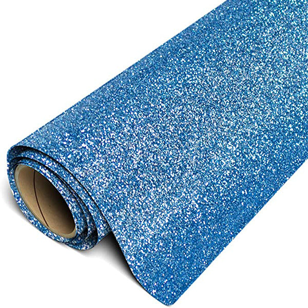 ROLLO DE VINIL ADHESIVO AZUL PÁLIDO GLITTER 12"X5'