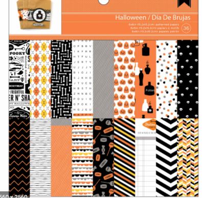 BLOCK DE HOJAS DISEÑO HALLOWEEN DE 12"X12" (PAQUETE DE 36 UNIDADES)