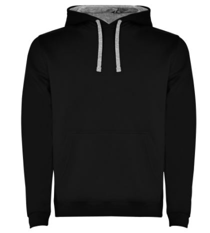 SUDADERO CON CAPUCHA TALLA M COLOR NEGRO/GRIS