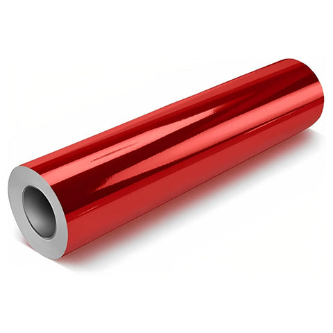 ROLLO DE VINIL ADHESIVO TIPO ESPEJO ROJO 12"X5'