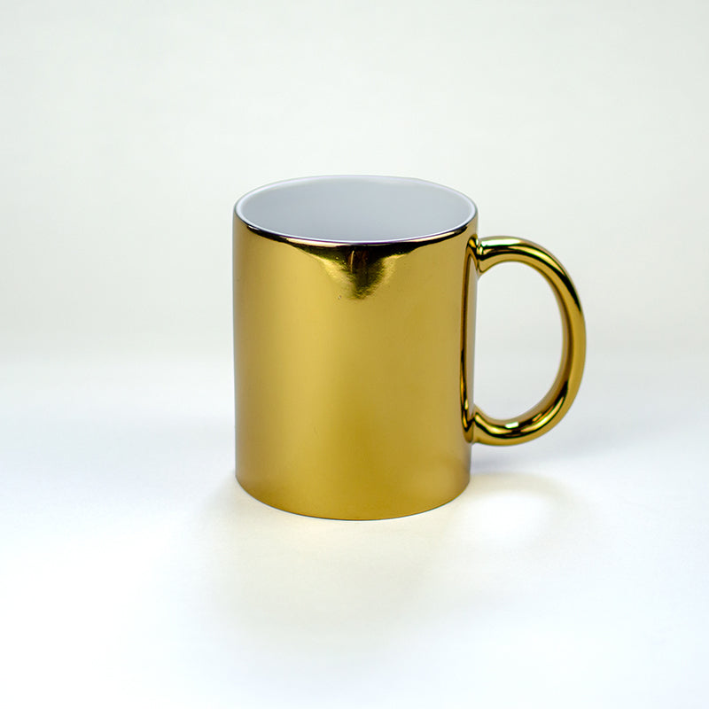 TAZA 11 OZ TIPO ESPEJO COLOR DORADO